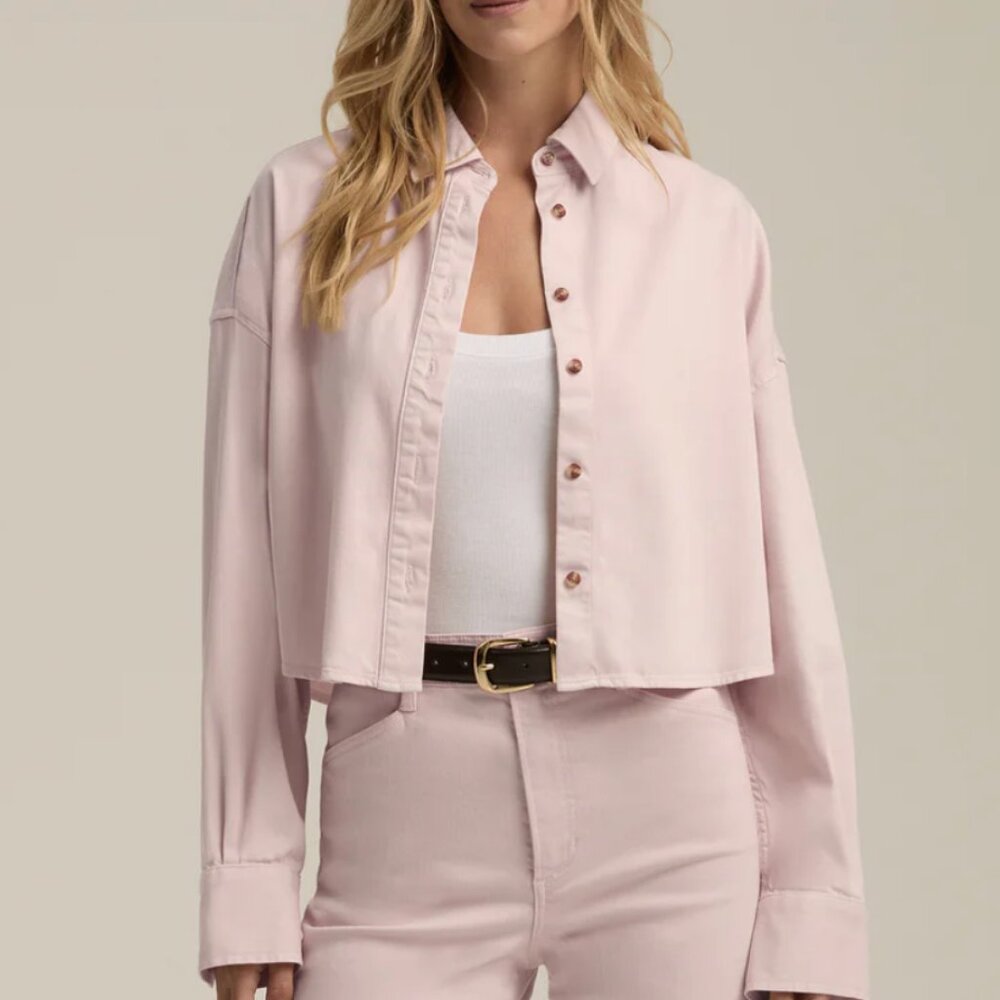 Favorite Daughter, THE CROP EX-BOYFRIEND SHIRT, XS